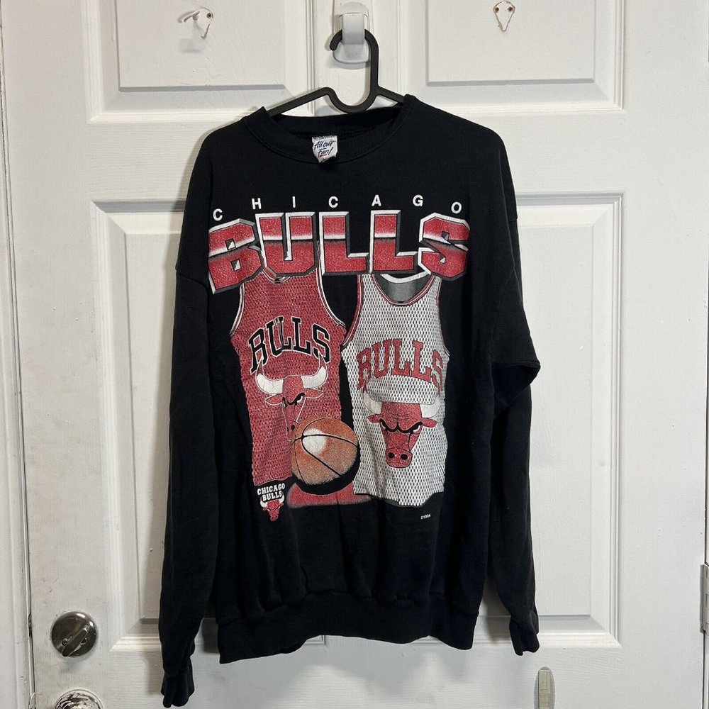 Vintage 90s Chicago Bulls Crewneck Sweatshirt Adult S Nba Made In Usa